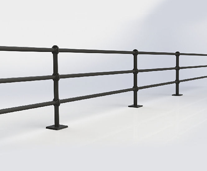 ASF Stowe 3-rail recycled cast iron post