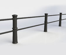 ASF Belvoir 2-rail recycled cast iron post