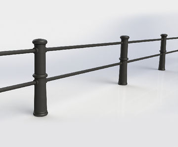 ASF Belvoir 2-rail recycled cast iron post