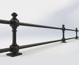 ASF Bourne 2-rail recycled cast iron post - on this page
