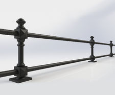 ASF Bourne 2-rail recycled cast iron post