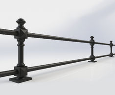 ASF Bourne 2-rail recycled cast iron post