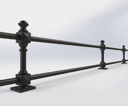 ASF Bourne 2-rail recycled cast iron post