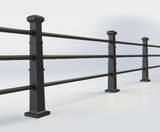 ASF Ascot 3-rail recycled cast iron post - on this page