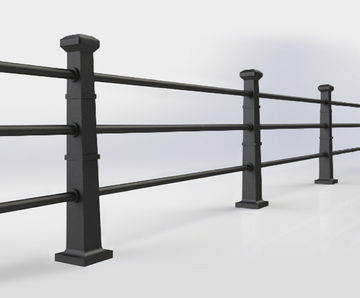 ASF Ascot 3-rail recycled cast iron post