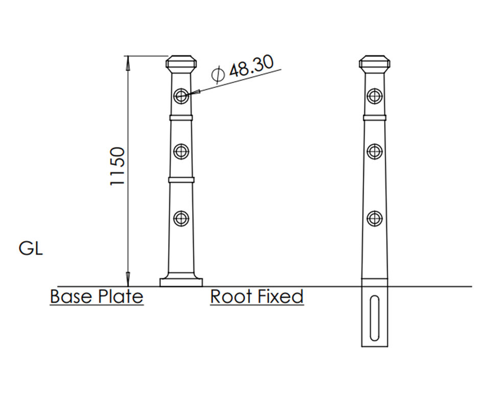 ASF Ascot 3-rail recycled cast iron post | Images