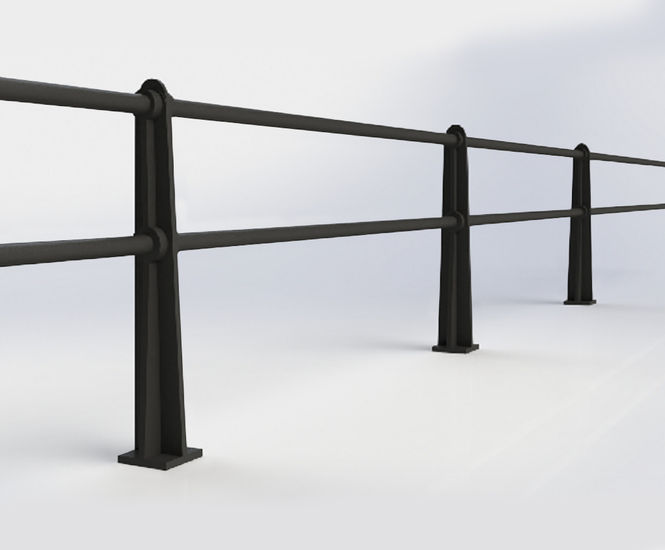 ASF Beaumont recycled cast iron 2-rail post