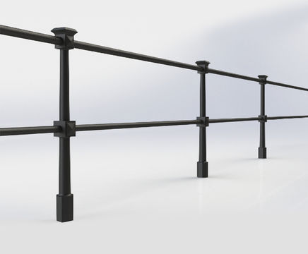 ASF Berkeley recycled cast iron 2-rail post