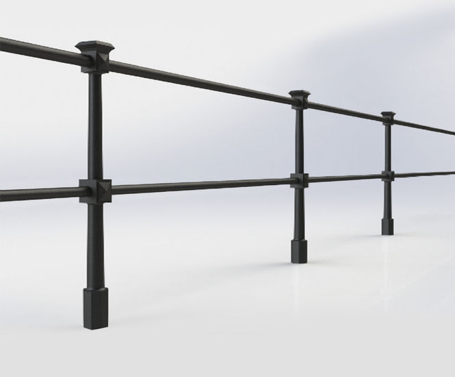 ASF Berkeley recycled cast iron 2-rail post