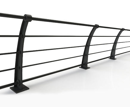 ASF Quayside 5-rail recycled cast iron post
