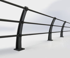 ASF Quayside 3-rail recycled cast iron post
