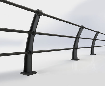 ASF Quayside 3-rail recycled cast iron post