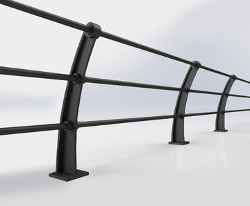 ASF Quayside 3-rail recycled cast iron post