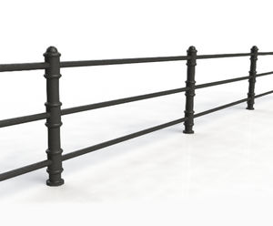 ASF Blenheim 3-rail recycled cast iron post