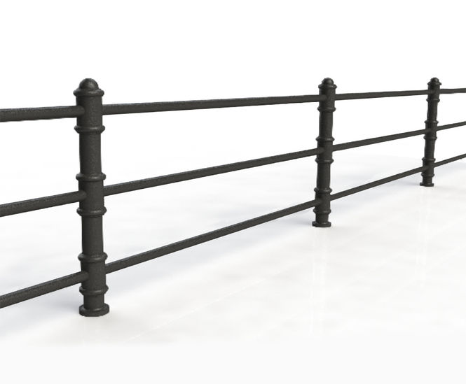ASF Blenheim 3-rail recycled cast iron post