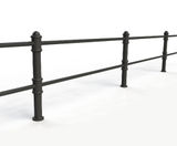 ASF Blenheim 2-rail recycled cast iron post - on this page