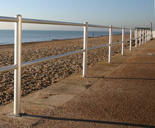 Anodised aluminium promenade barrier, Bexhill on Sea