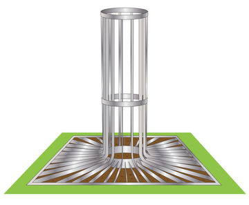 ASF 3002 steel laser-cut tree grille and guard system