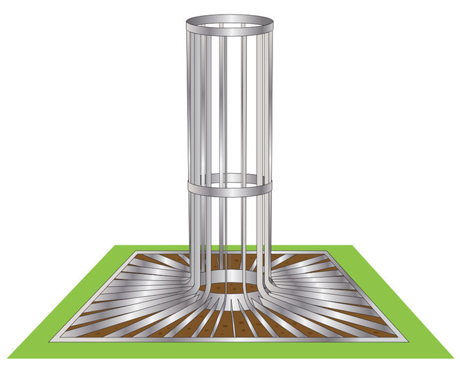 ASF 3002 steel laser-cut tree grille and guard system