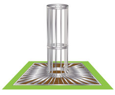 ASF 3002 steel tree grilles with guards