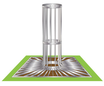 ASF 3002 steel tree grilles with guards
