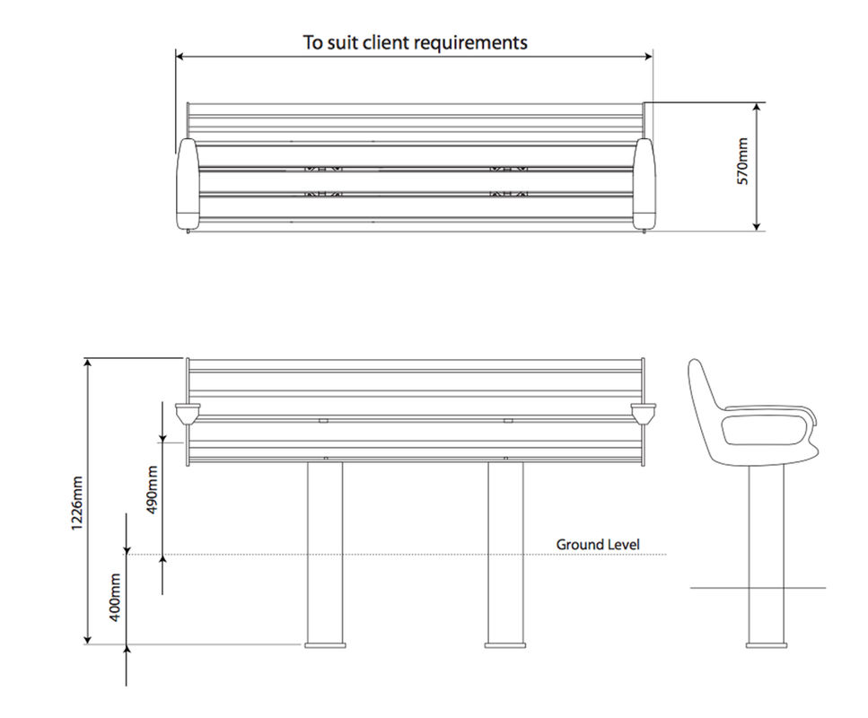 Images for ASF 6012 stainless steel and timber seat