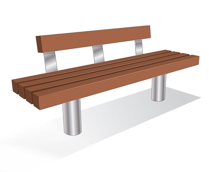 ASF 6017 stainless steel / mild steel seat + timber slat