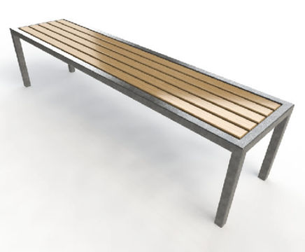 ASF Utility stainless steel / timber bench
