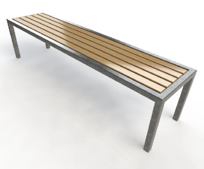ASF Utility stainless steel / timber bench