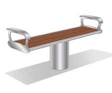 ASF 6009 stainless steel and timber bench