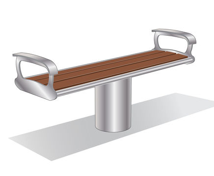 ASF 6009 stainless steel and timber bench