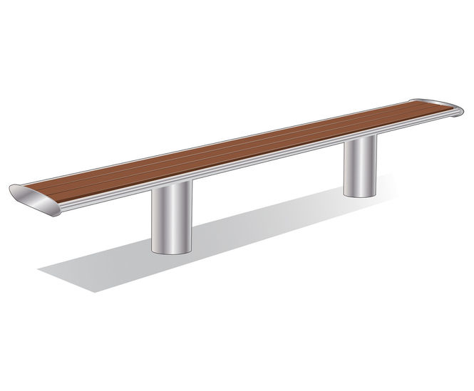 ASF 6011 stainless steel and timber bench