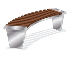 ASF 6014 stainless steel and timber curved bench seat