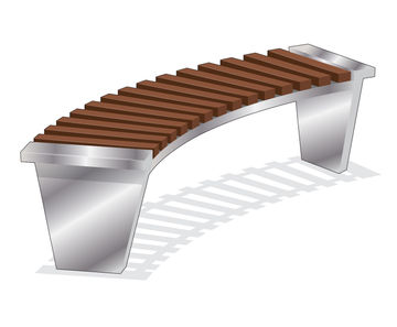 ASF 6014 stainless steel and timber curved bench seat