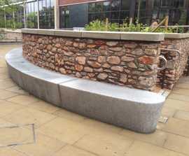 Modernist granite bench, Exeter Library