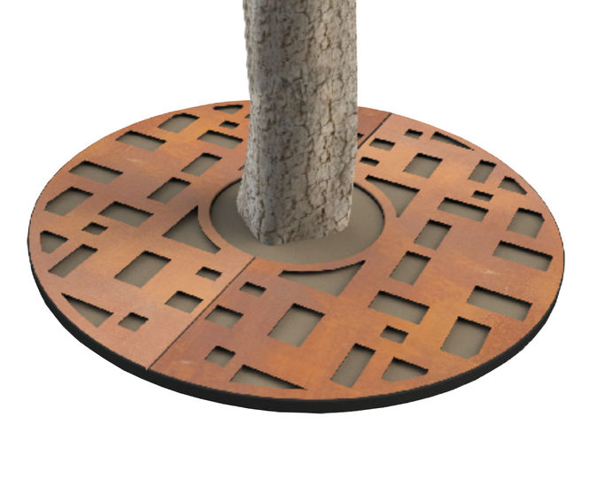 ASF Cubes round corten tree grille