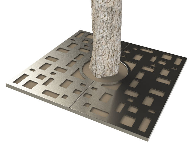ASF Cubes square stainless steel tree grille