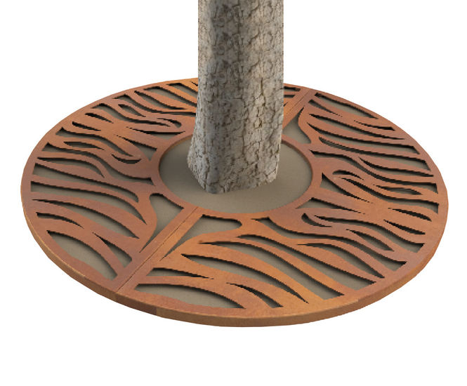 ASF Rivulet round corten steel tree grille