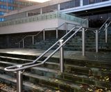 Stainless steel handrails and glass balustrade - Bradford Library - on this page