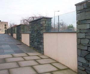 Glass balustrade for terracing at Bradford Library