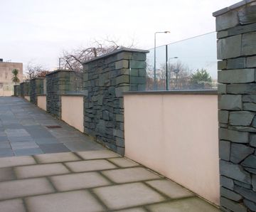 Glass balustrade for terracing at Bradford Library