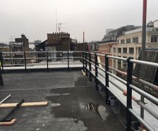 Cast iron rooftop balustrade - Great Portland St, London