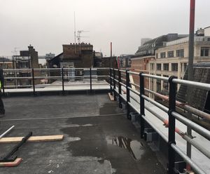Cast iron rooftop balustrade - Great Portland St, London
