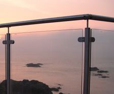 ASF post and clamp glass balustrade
