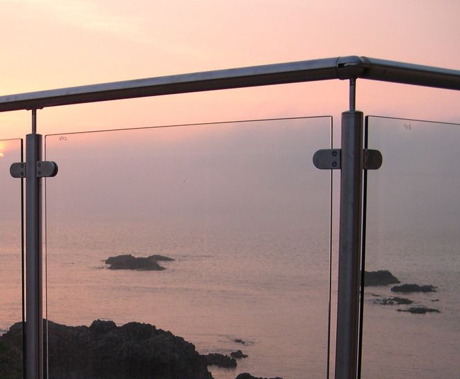 ASF post and clamp glass balustrade
