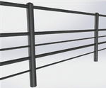 ASF Bexhill 5-rail cast iron post
