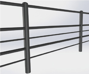 ASF Bexhill 5-rail cast iron post