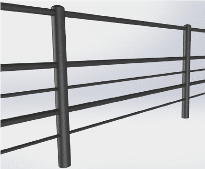 ASF Bexhill 5-rail cast iron post