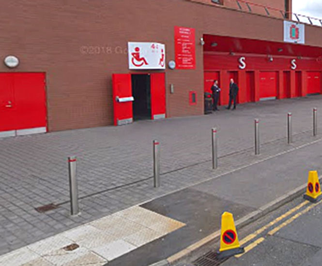 Anti ram raid bollards protect Liverpool FC stadium