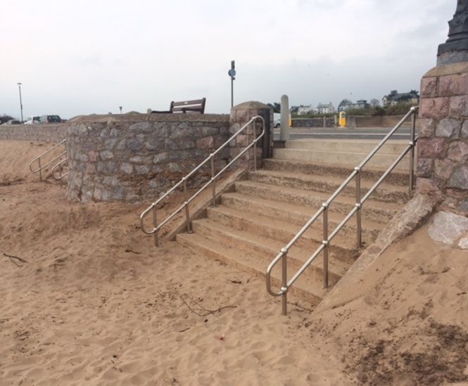 Stainless steel handrailing for Exmouth Beach